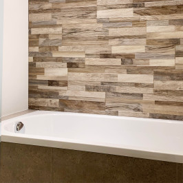 Carrelage mural en céramique, carrelage mural, gris medium, 3D, plancher, bandes en bois, Tilestone
